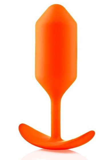 Оранжевая пробка для ношения B-vibe Snug Plug 3 - 12,7 см. - фото, цены