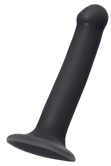Черный фаллос на присоске Silicone Bendable Dildo M - 18 см. - фото, цены