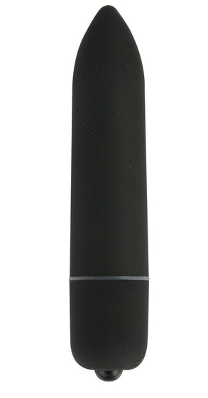 Чёрная удлинённая вибропуля Power Bullet Black - 8,3 см. - фото, цены