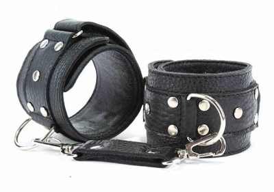 Чёрные кожаные наручники - фото, цены