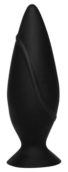Черная анальная втулка с присоской - 9,7 см. - фото, цены