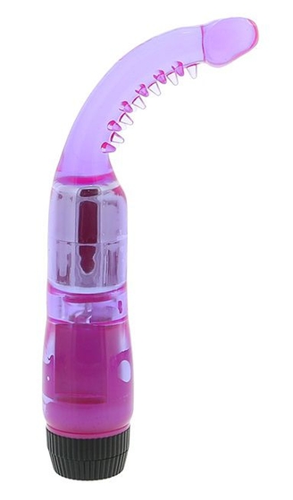 Фиолетовый вибромассажер G-точки с усиками - 19 см. - фото, цены
