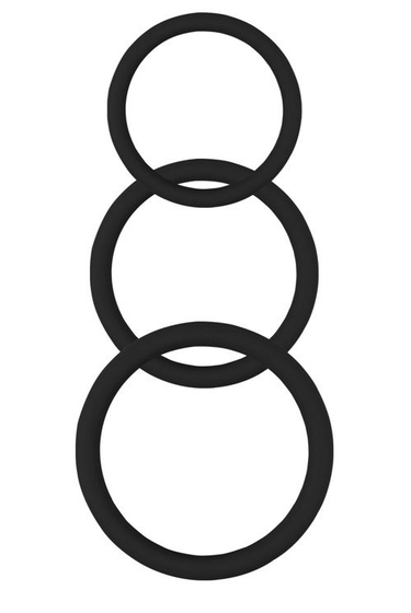 Набор из 3 черных эрекционных колец Magnum Force Cock Ring - фото, цены