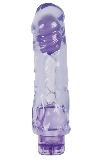 Фиолетовый вибратор-реалистик Chubby Fun Vibe - 19 см. - фото, цены