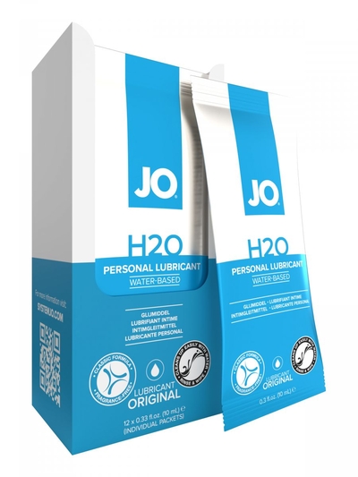 Лубрикант на водной основе Jo Personal Lubricant H2o - 12 саше по 10 мл. - фото, цены