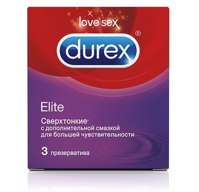 Сверхтонкие презервативы Durex Elite - 3 шт. - фото, цены