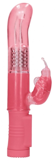 Розовый вибратор-кролик Rotating Butterfly - 22,8 см. - фото, цены