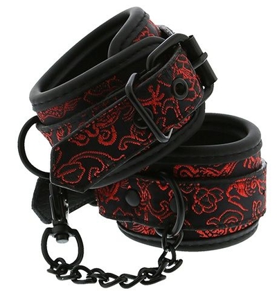 Черно-красные наручники с металлической цепочкой Wrist Cuffs - фото, цены