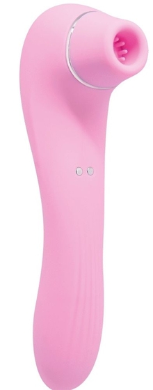 Розовый клиторальный вакуумный вибростимулятор Midnight Quiver - 18,6 см. - фото, цены