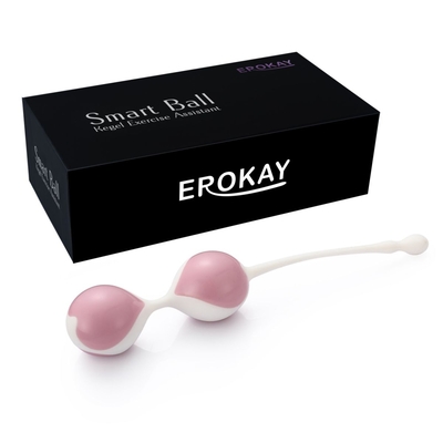 Бело-розовые вагинальные шарики Erokay - фото, цены