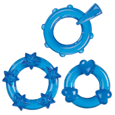 Набор из 3 синих эрекционных колечек Magic C-Rings - фото, цены