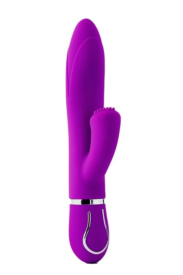Фиолетовый вибратор-кролик Tender Tulip с пупырышками - 22 см. - фото, цены