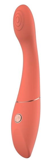 Оранжевый вибромассажер Candice - 22 см. - фото, цены