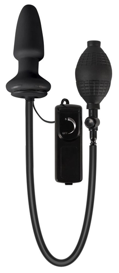 Черный анальный вибростимулятор с расширением Fanny Hills Butt Plug - фото, цены