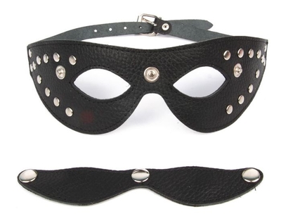 Черная маска со съемными шорами на заклепках - фото, цены