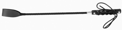 Черный классический гладкий стек со шнуровкой на ручке - 59 см. - фото, цены