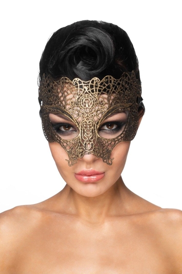 Золотистая карнавальная маска Мира - фото, цены