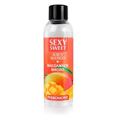 Массажное масло Sexy Sweet Juicy Mango с феромонами и ароматом манго - 75 мл. - фото, цены