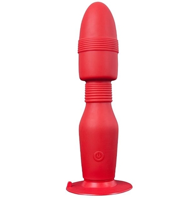 Красная анальная пробка с вибрацией Menzstuff Vibrating Butt Plug 8.5inch - 21,5 см. - фото, цены