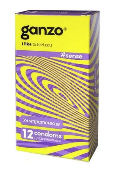 Тонкие презервативы для большей чувствительности Ganzo Sence - 12 шт. - фото, цены