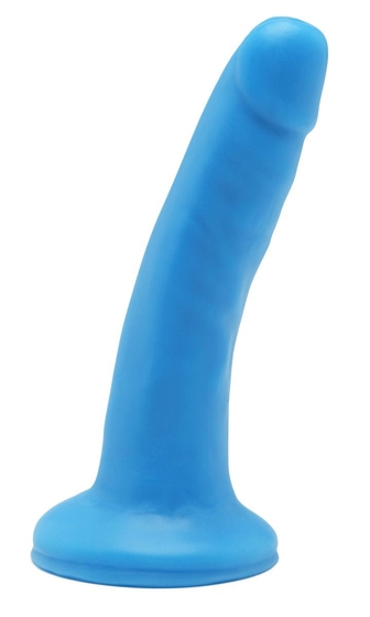 Голубой гладкий фаллоимитатор на присоске Happy Dicks Dong 6 inch - 15,2 см. - фото, цены