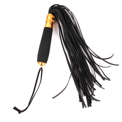 Черный флоггер с черно-золотистой металлической ручкой Notabu - 45 см. - фото, цены