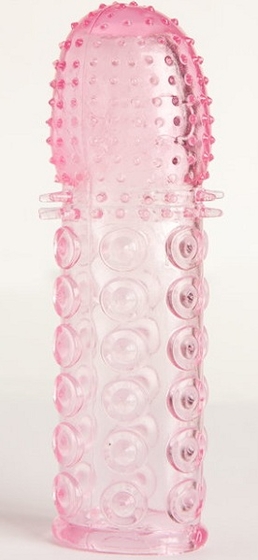 Гелевая розовая насадка с рельефом - 13,5 см. - фото, цены