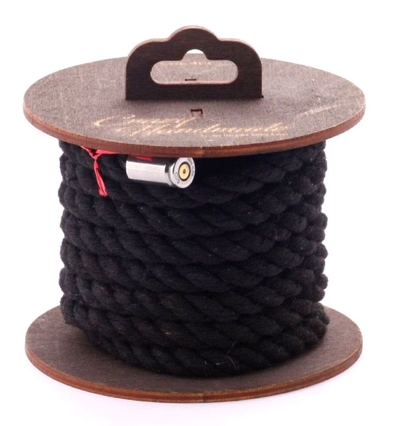 Черная хлопковая веревка для бондажа на катушке - 3 м. - фото, цены