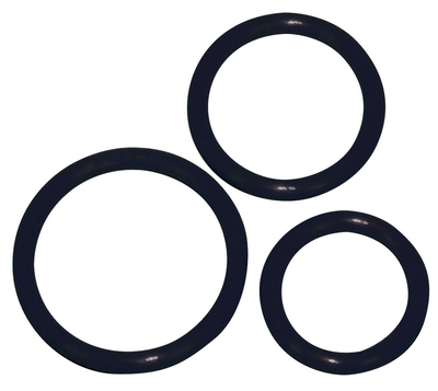 Набор из 3 чёрных эрекционных колец разного диаметра - фото, цены