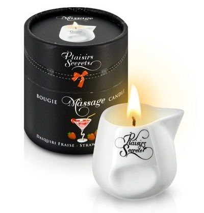Массажная свеча с ароматом клубничного дайкири Bougie de Massage Daikiri Fraise - 80 мл. - фото, цены
