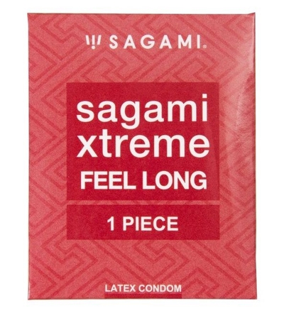 Утолщенный презерватив Sagami Xtreme Feel Long с точками - 1 шт. - фото, цены
