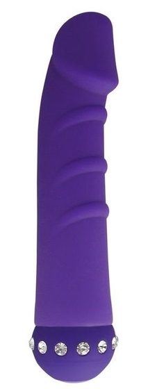 Фиолетовый вибратор Sparkle Succubi Vibrating Dong - 14,5 см. - фото, цены