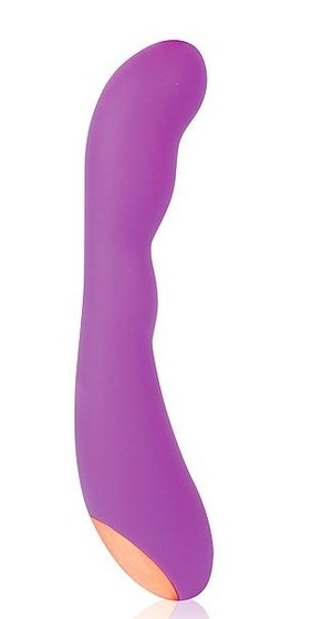 Фиолетовый силиконовый вибромассажер - 22,2 см. - фото, цены