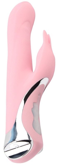 Нежно-розовый вибратор-кролик Rotating Missile Bunny - 24 см. - фото, цены