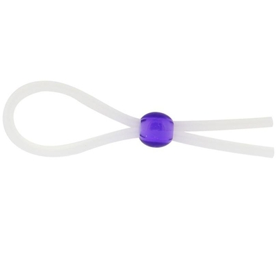 Прозрачное лассо с фиолетовой бусиной Silicone Cock Ring With Bead Lavender - фото, цены