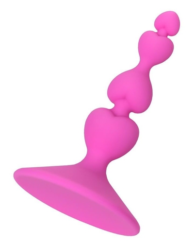 Розовая силиконовая анальная пробка Loverty - 8 см. - фото, цены