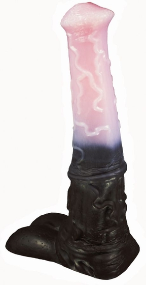 Черно-розовый фаллоимитатор Мустанг large - 43,5 см. - фото, цены