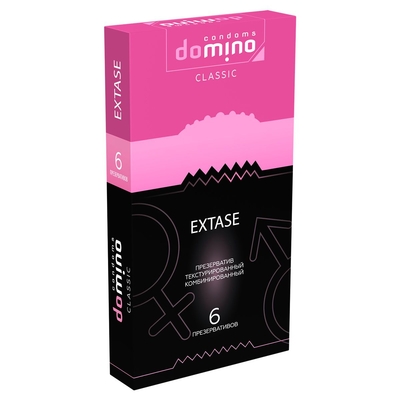Презервативы с точками и рёбрышками Domino Classic Extase - 6 шт. - фото, цены