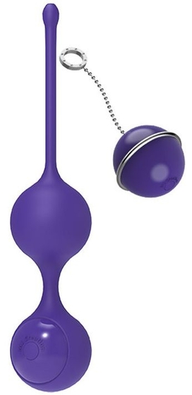 Фиолетовые виброшарики с пультом управления K-Balls - фото, цены