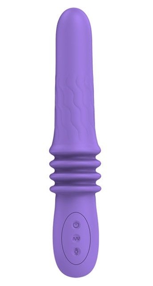 Фиолетовый вибратор Susie с возвратно-поступательными движениями - 25,2 см. - фото, цены