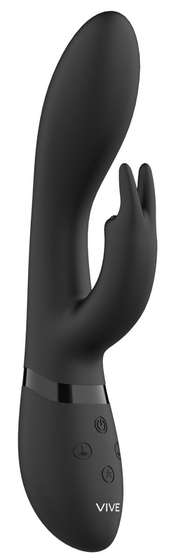 Черный вибромассажер-кролик Zosia - 21,3 см. - фото, цены