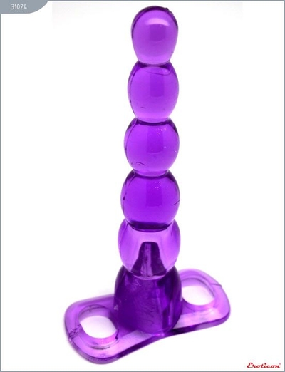 Фиолетовый анальный конус из 5 шариков - 16 см. - фото, цены