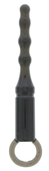 Черная анальная пробка Anal Beads With Loop - 12,3 см. - фото, цены