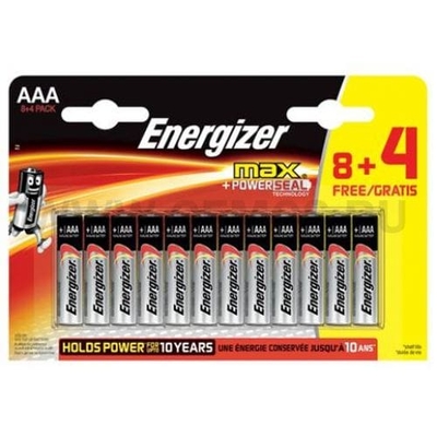 Батарейки Energizer Max E92/aaa 1.5v - 8+4 шт. - фото, цены