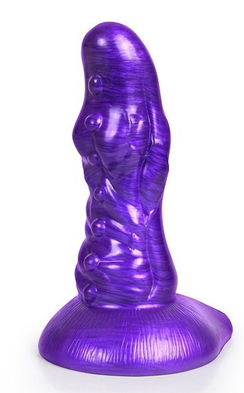 Фиолетовый фантазийный фаллоимитатор - 19 см. - фото, цены