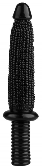 Черный анальный реалистичный стимулятор Кукуруза - 33,5 см. - фото, цены