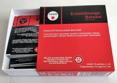 Набор из 10 пробников крема для увеличения пениса Penis Entwicklungs Balsam - фото, цены