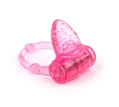 Розовое эрекционное виброкольцо Flirting Tongue - фото, цены