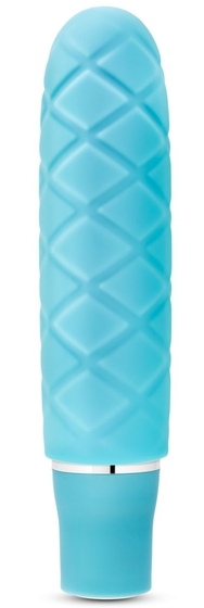 Ребристый голубой вибратор Cozi Mini - 12 см. - фото, цены