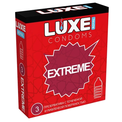 Текстурированные презервативы Luxe Royal Extreme - 3 шт. - фото, цены
